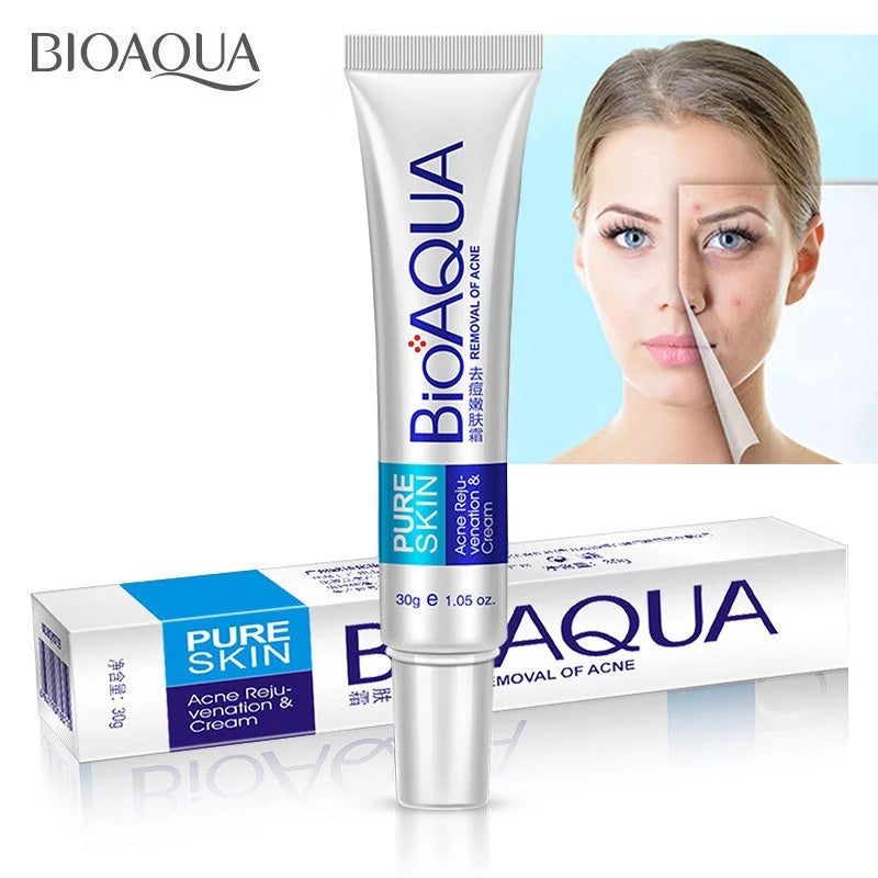 CREMA BIOAQUA PURE SKIN: PIEL LIBRE DE ACNÉ - ELIMINA ESPINILLAS, PUNTOS NEGROS Y CICATRICES